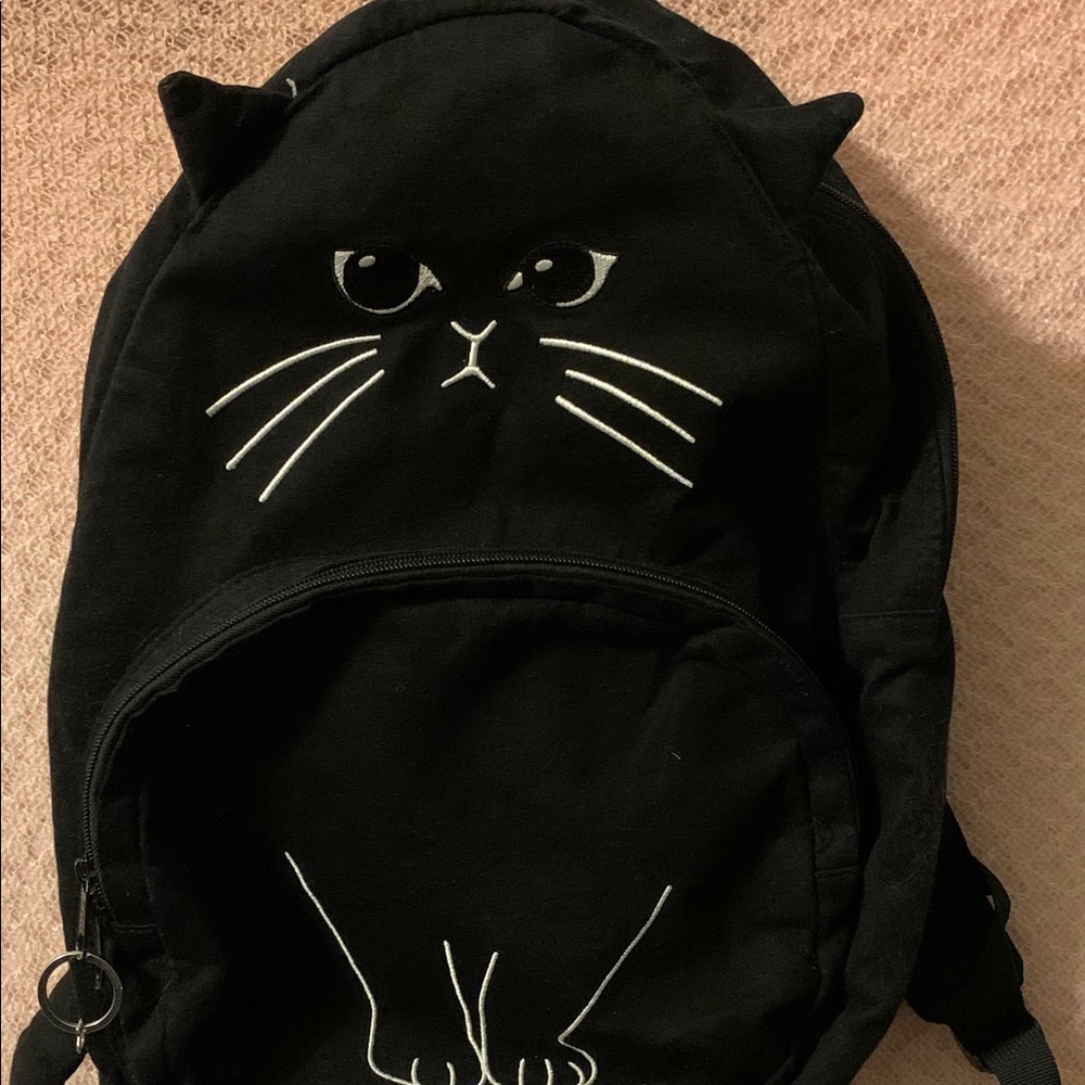 Black Cat/Neko Backpack With Ears+Tail